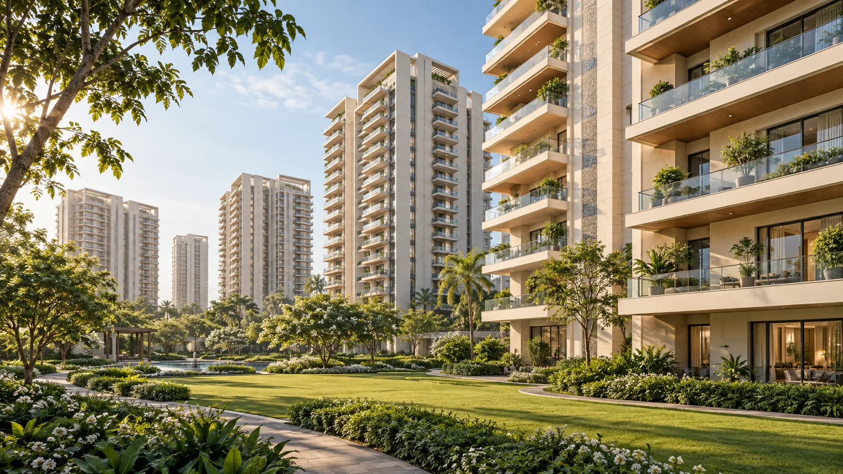 Illustrative concept of contemporary residential towers